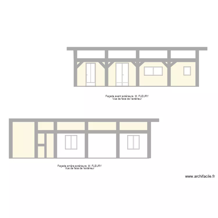 façade avant fleury. Plan de façade avant fleury. Plan de