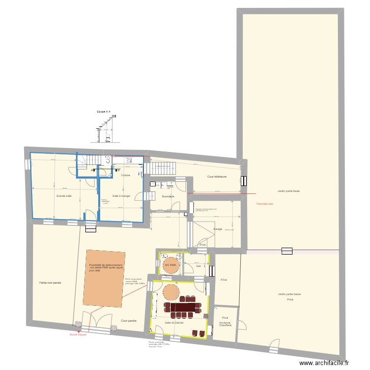 Bourron Salle St Gabriel nouveau WC PMR. Plan de 0 pièce et 0 m2