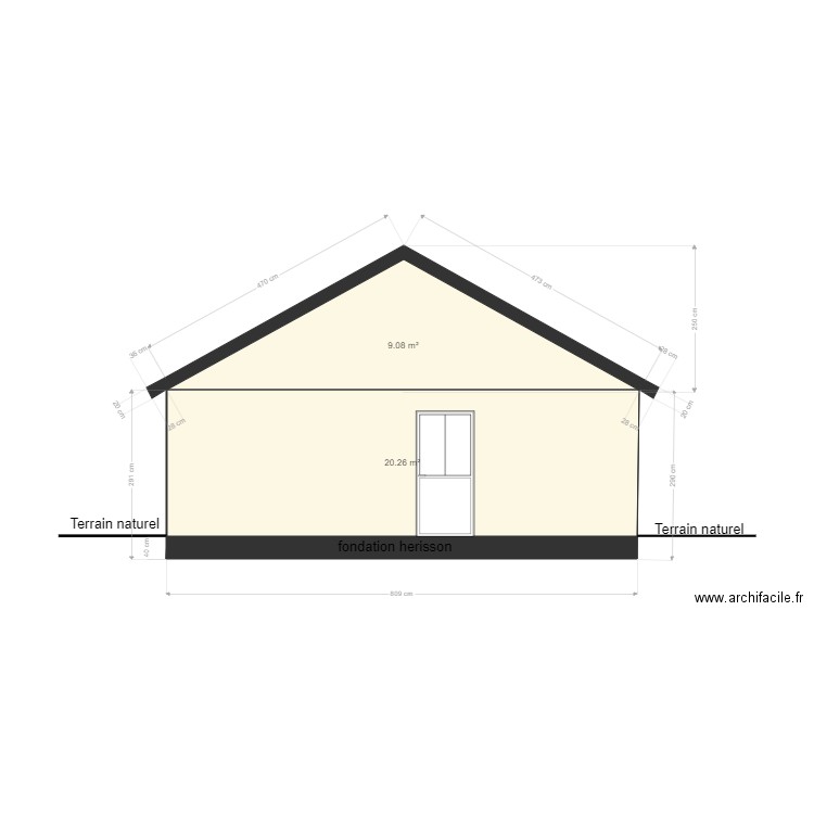 terrain naturel erp 2. Plan de 0 pièce et 0 m2