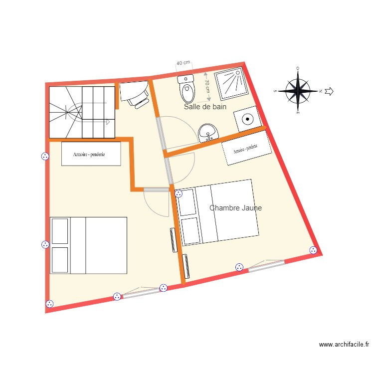 Coteaux etage modifié. Plan de 0 pièce et 0 m2