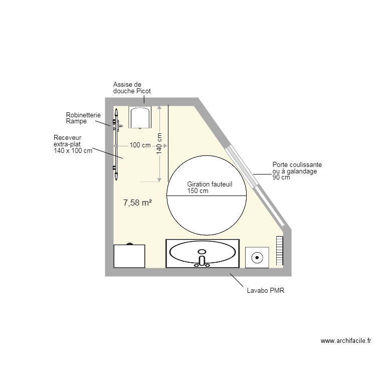 SDB Parisot Projet 1. Plan de 0 pièce et 0 m2