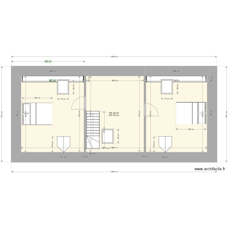 20221123 PL Maison principale. Plan de 1 pièce et 55 m2