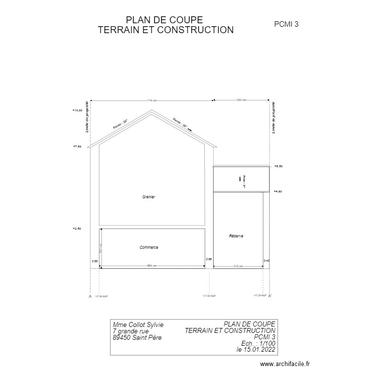 7pcmi3 plan de coupe. Plan de 0 pièce et 0 m2