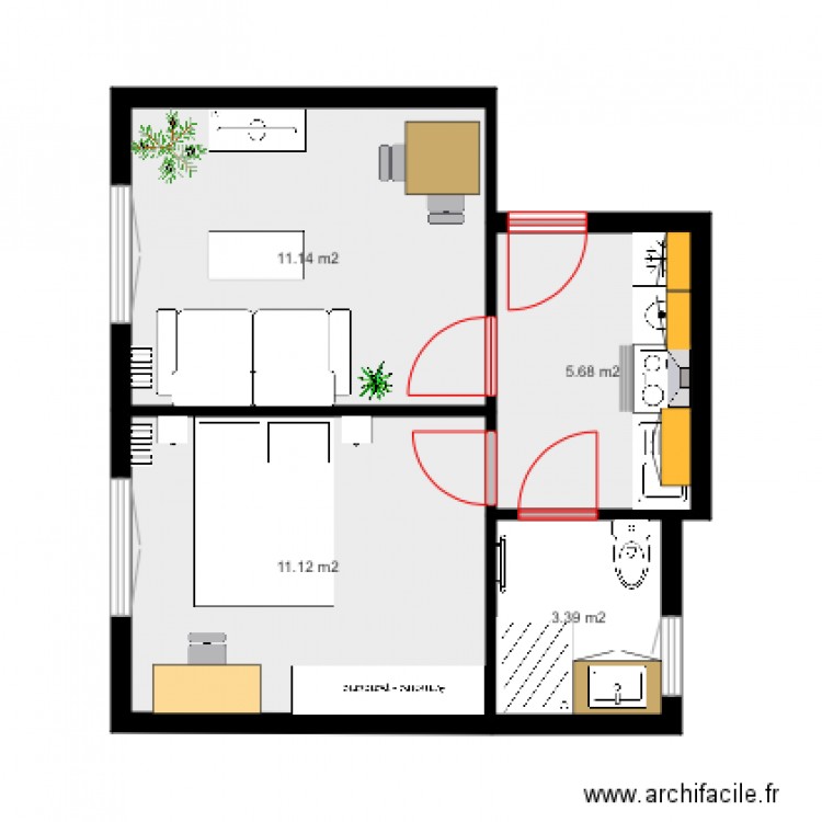 Appart réajusté Djemila. Plan de 0 pièce et 0 m2