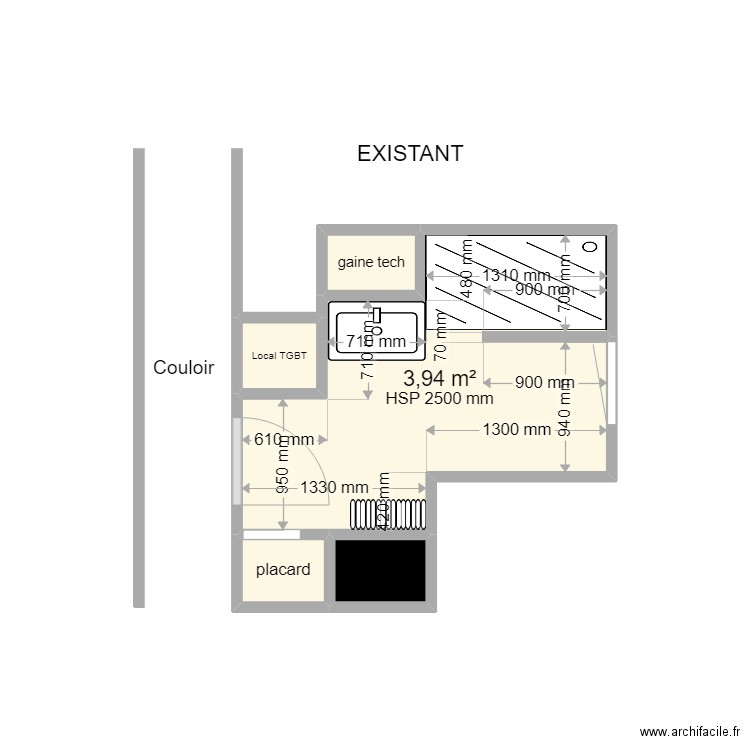 VACANT DOUILLARD / D22070120 / EXISTANT. Plan de 5 pièces et 5 m2