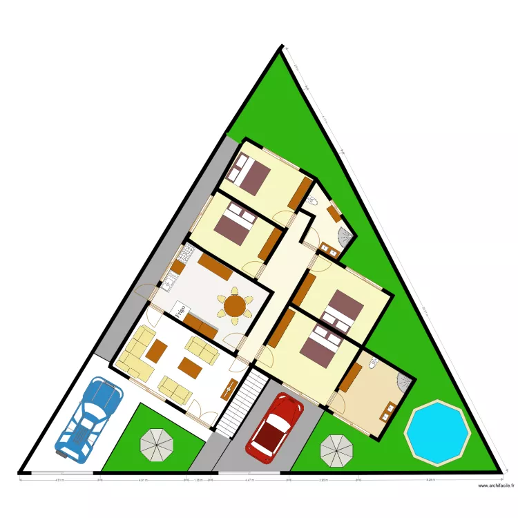 gangi plan1rdc villa frame. Plan de 