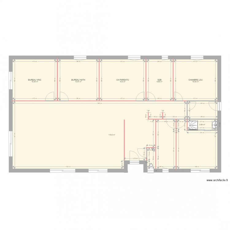Plan maison Vincent et Nath V1. Plan de 7 pièces et 193 m2