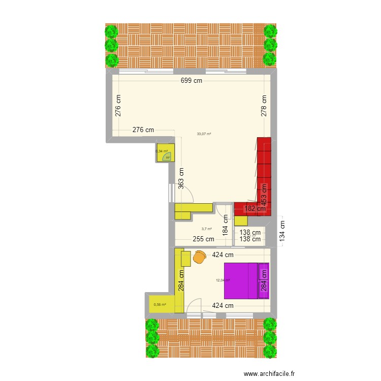 12 VIOLET 5 JEAN . Plan de 6 pièces et 51 m2