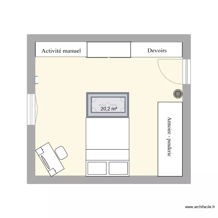 Ma futur chambre. Plan de 1 pièce et 20 m²