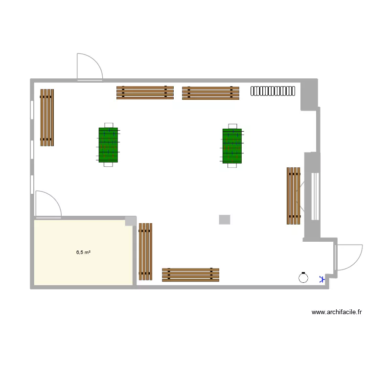 squat plan acctuel. Plan de 1 pièce et 7 m²