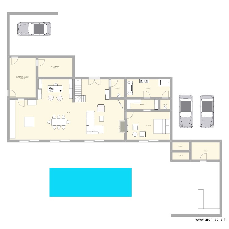 Mamy Carrignargues. Plan de 11 pièces et 167 m2