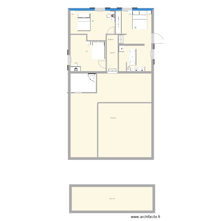 Extension. Plan de 0 pièce et 0 m2