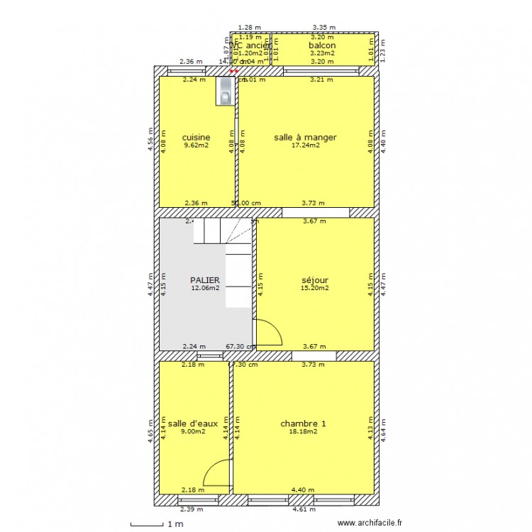 chazal.2°étage. Plan de 0 pièce et 0 m2