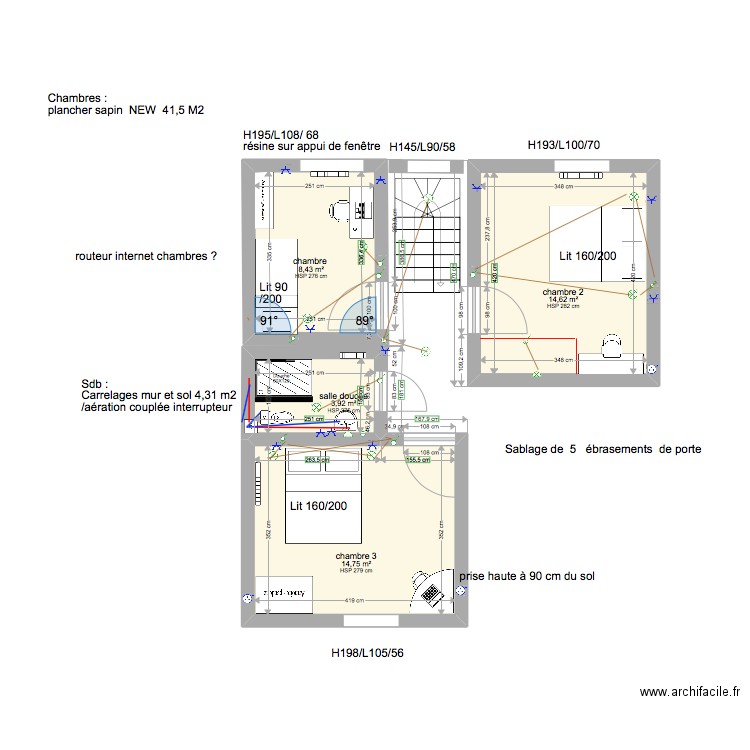 1° etage. Plan de 0 pièce et 0 m2