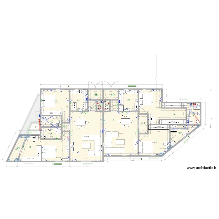 ZahangAPPfinish. Plan de 38 pièces et 389 m2