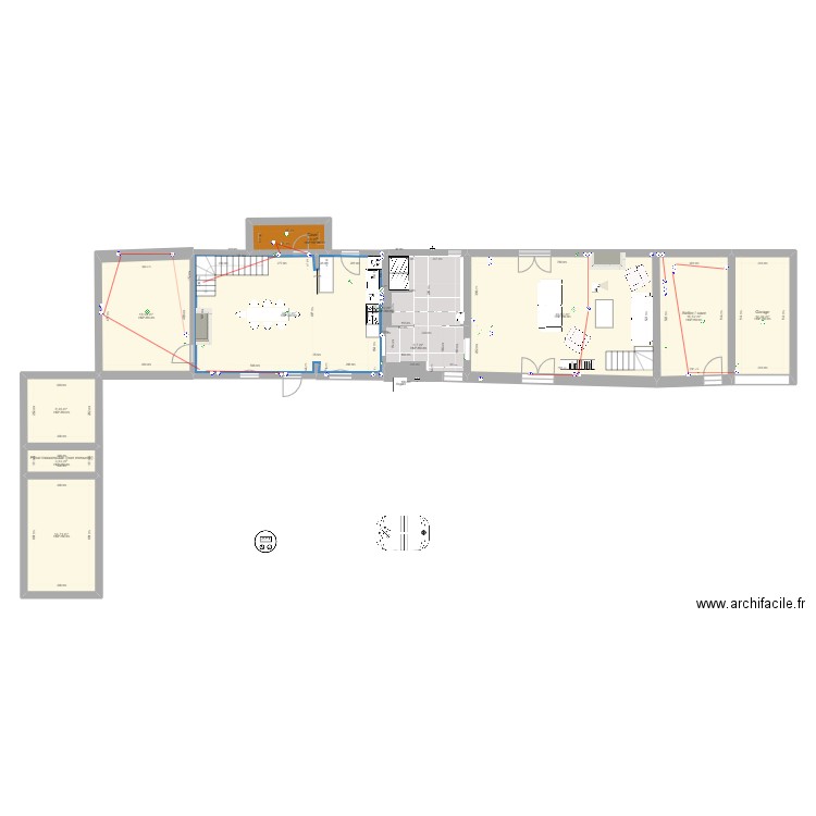 SDB calepinage v3. Plan de 16 pièces et 258 m2
