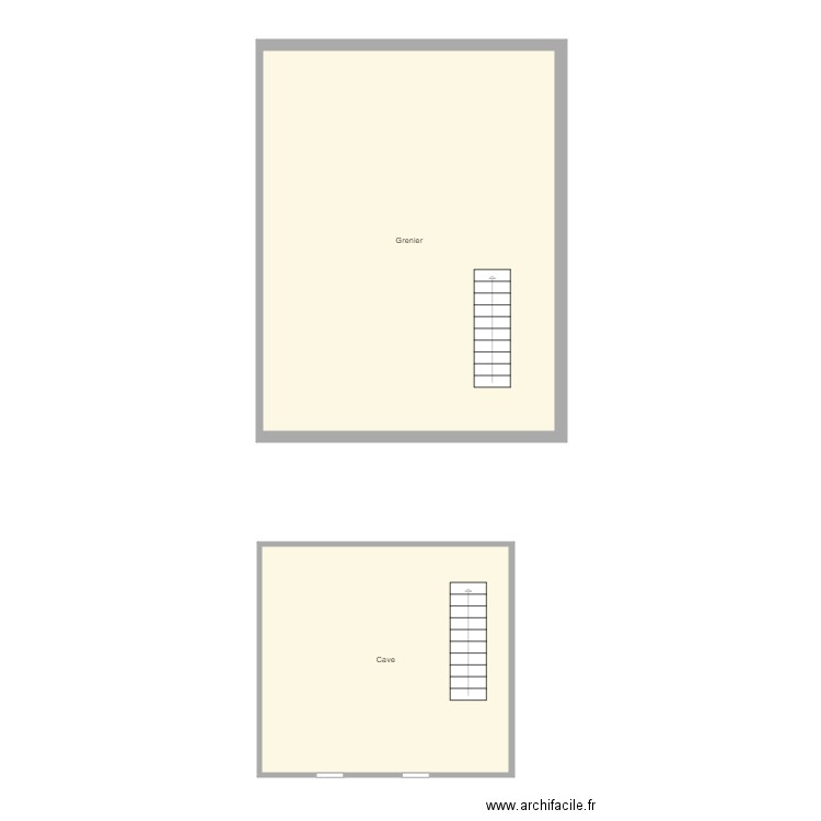 Croquis GUISSE Grenier et cave. Plan de 0 pièce et 0 m2