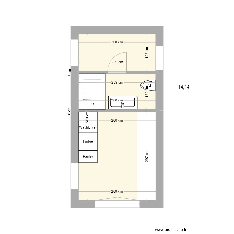 Pynes Entrée cuisine V2. Plan de 0 pièce et 0 m2