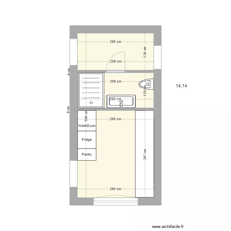 Pynes Entr&eacute;e cuisine V2. Plan de 