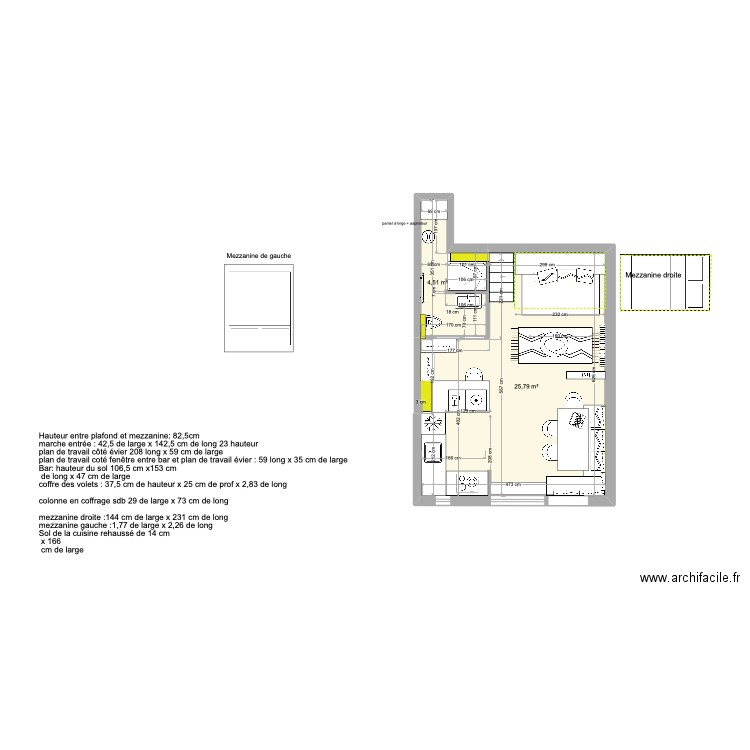 Projet Excelsior n°2. Plan de 2 pièces et 30 m2