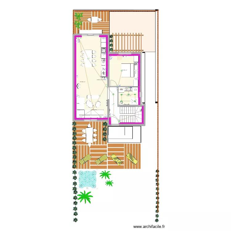 LEROUX  acces arriere marches. Plan de 