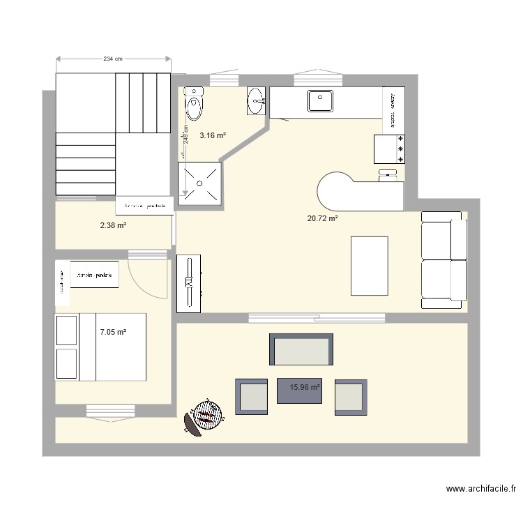 Cap d Agde Plan  récup cage escalier. Plan de 0 pièce et 0 m2