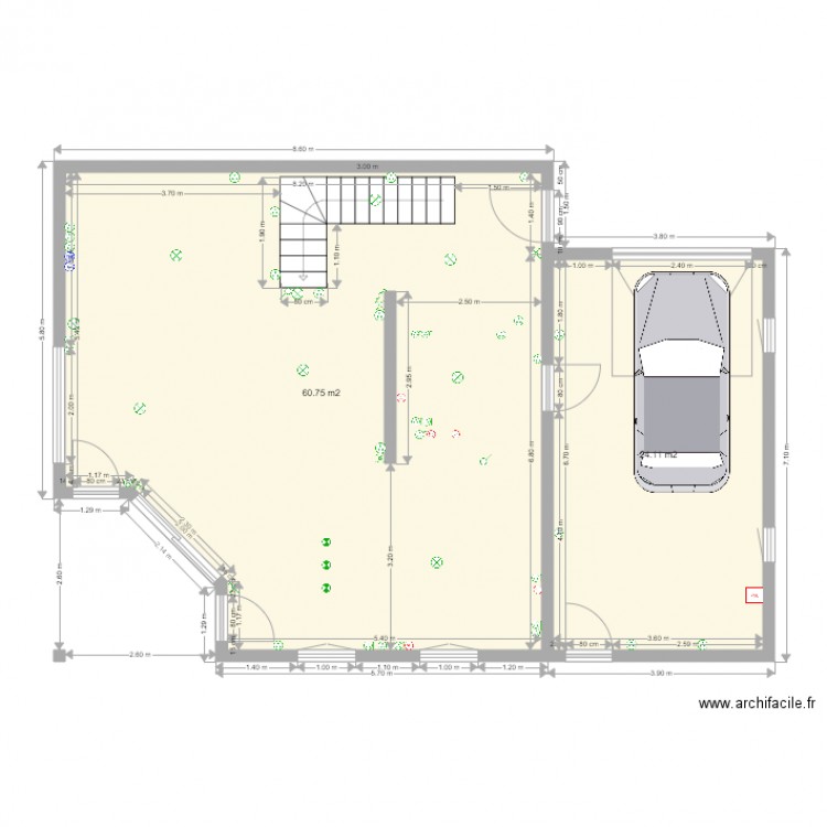 RDC définitif. Plan de 0 pièce et 0 m2