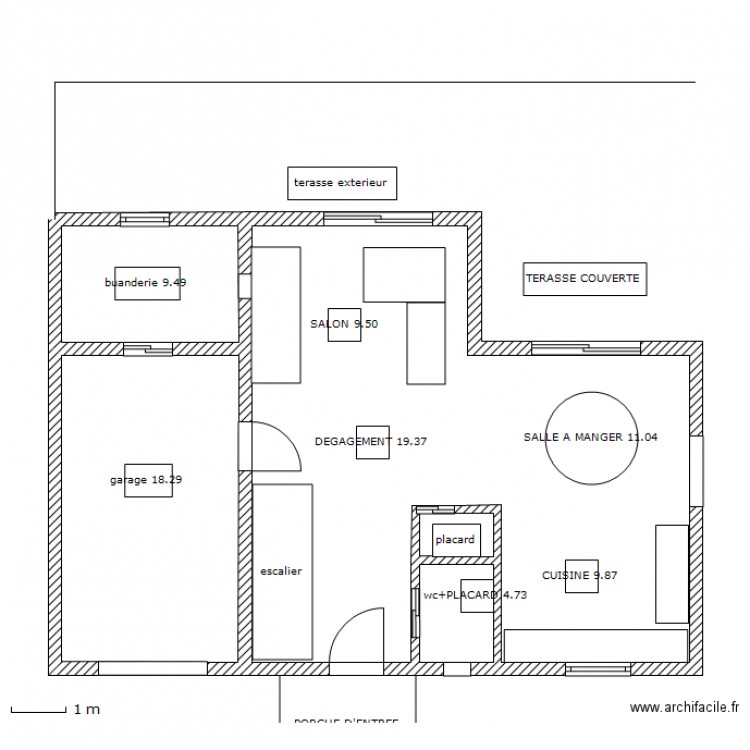 RDC MAISON TERRASSE A DROITE. Plan de 0 pièce et 0 m2