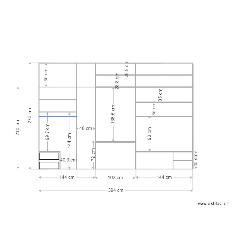 placard interieur q et a. Plan de 0 pièce et 0 m2