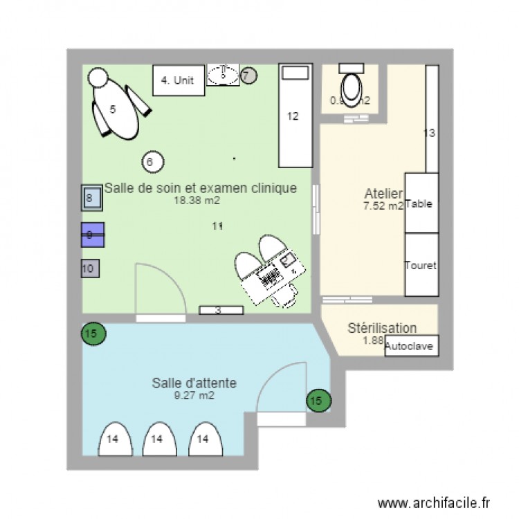 Cabinet Podologie. Plan de 0 pièce et 0 m2