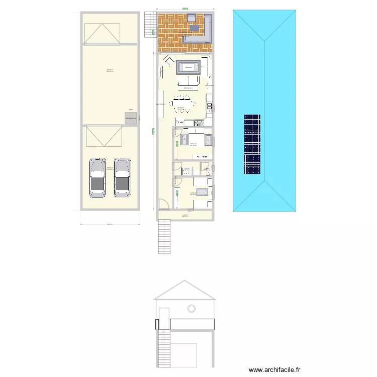 Cabanon sur piloti . Plan de 
