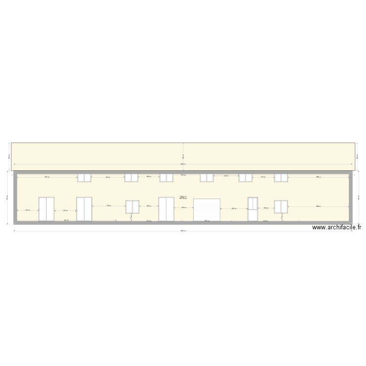 plan facade arriere apres travaux 2. Plan de 1 pièce et 130 m2