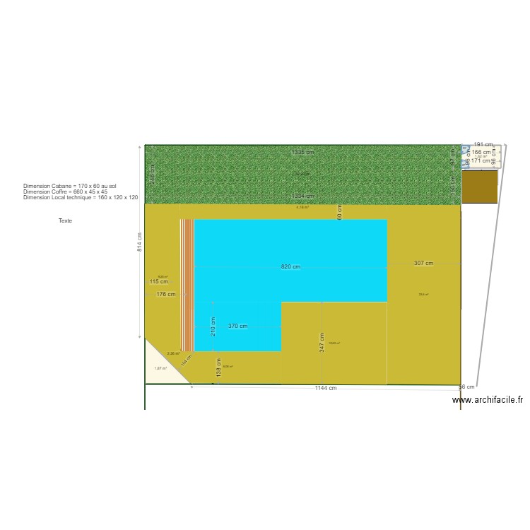 pla cabane. Plan de 5 pièces et 43 m2