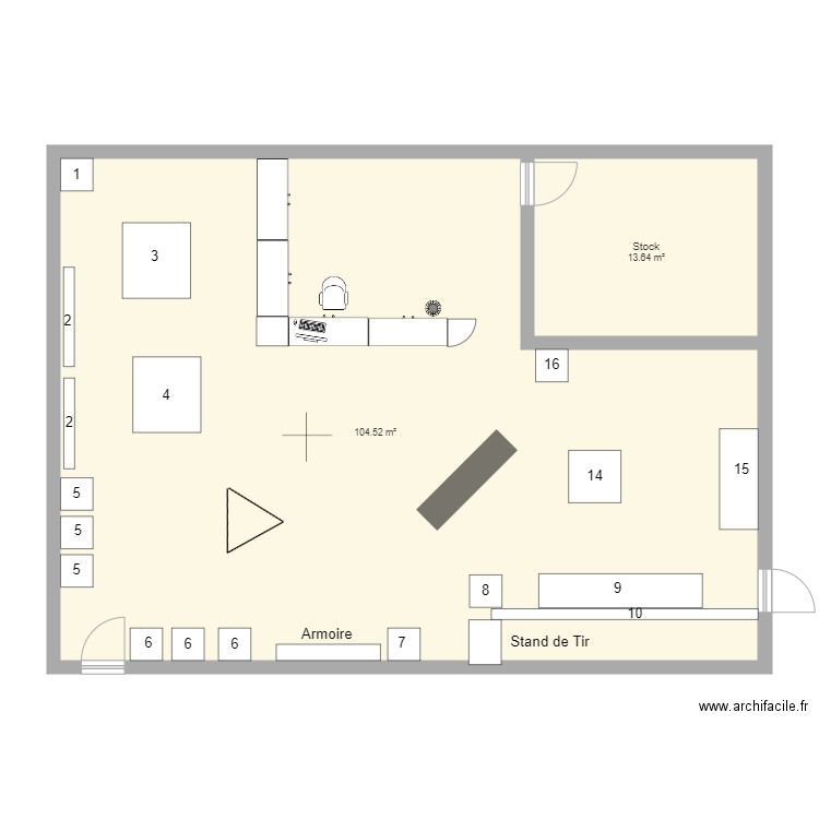 Plan UC gunsmith. Plan de 0 pièce et 0 m2