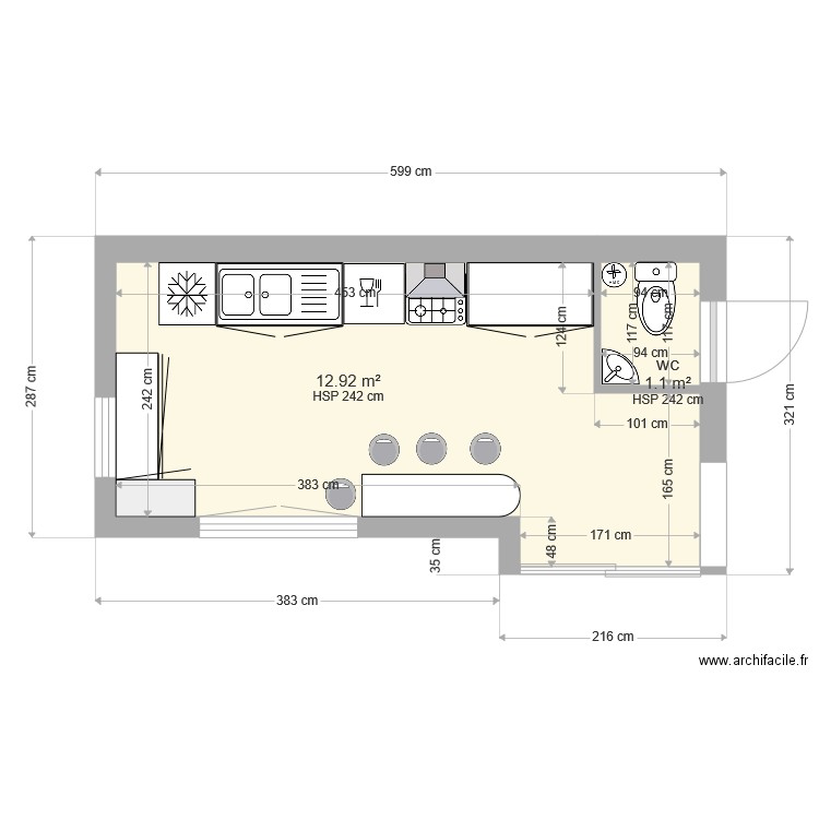 cuisine 48 rus saint druon. Plan de 0 pièce et 0 m2