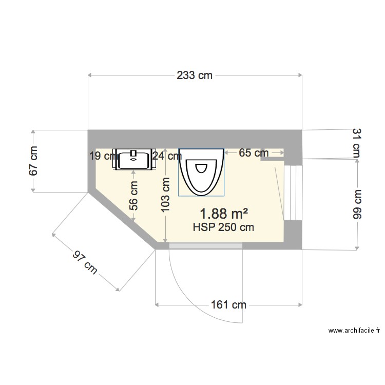 WC RDC Grolley. Plan de 0 pièce et 0 m2