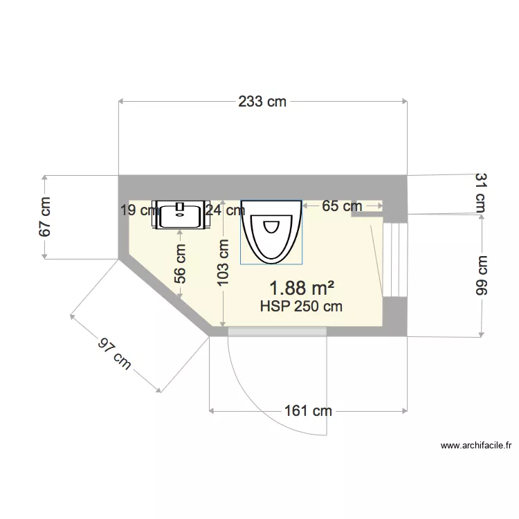 WC RDC Grolley. Plan de 