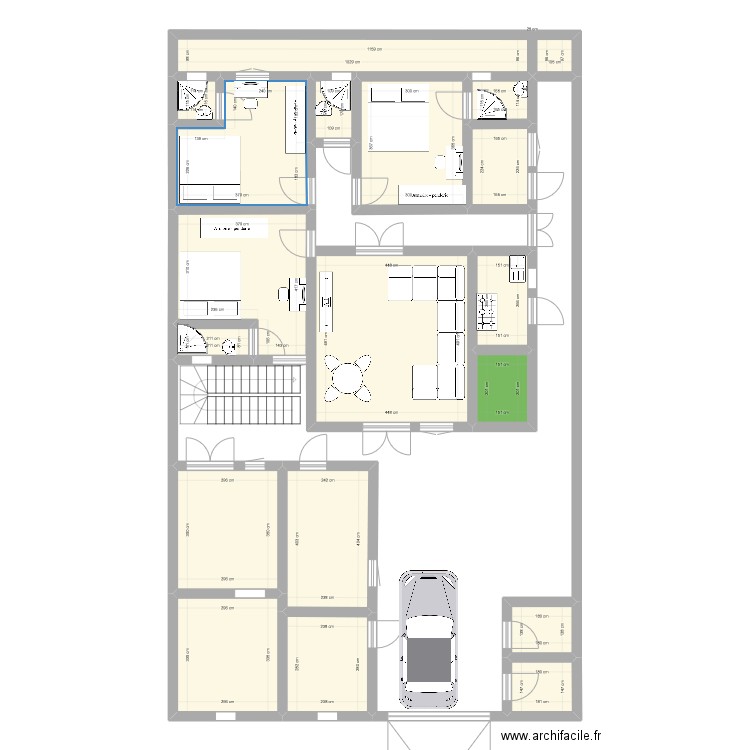 madoubgou1. Plan de 18 pièces et 128 m2