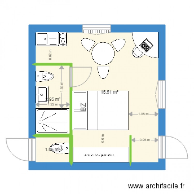 STUDIO NUIT. Plan de 0 pièce et 0 m2