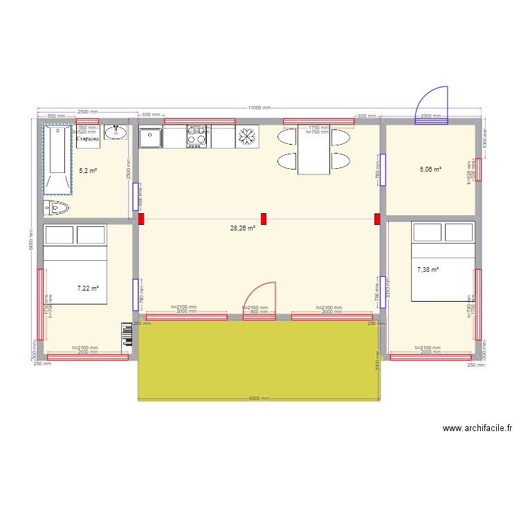 60 1 Татарстан. Plan de 0 pièce et 0 m2