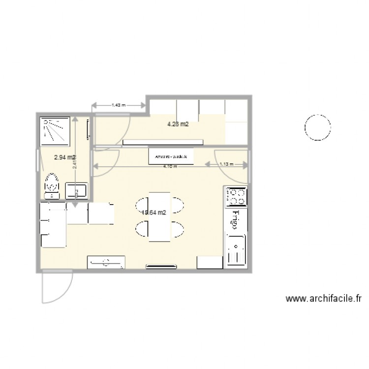 Studio garage. Plan de 0 pièce et 0 m2