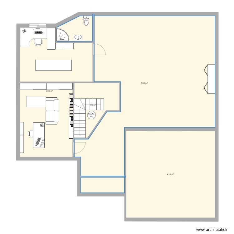 plan sous sol 2. Plan de 0 pièce et 0 m2