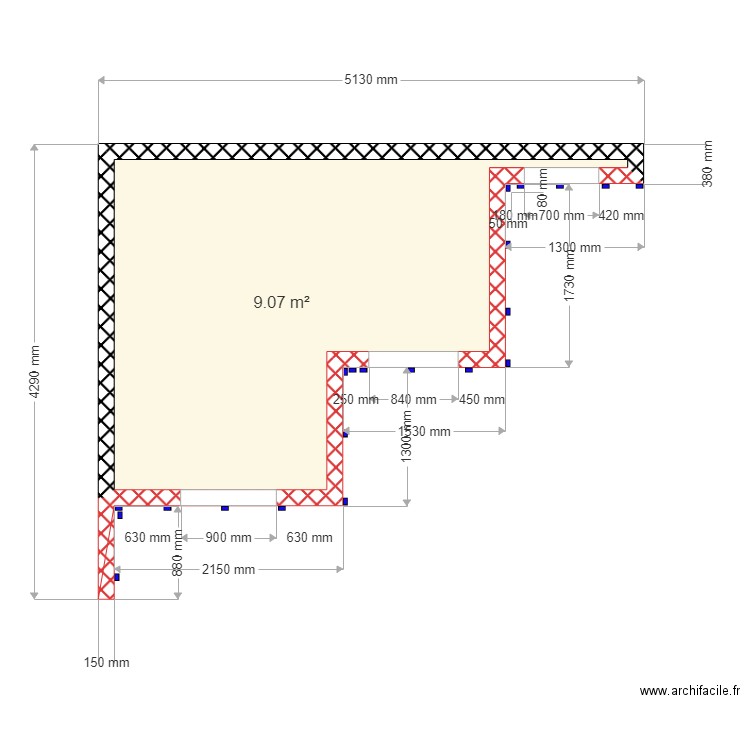 implantation chevron bardage. Plan de 0 pièce et 0 m2