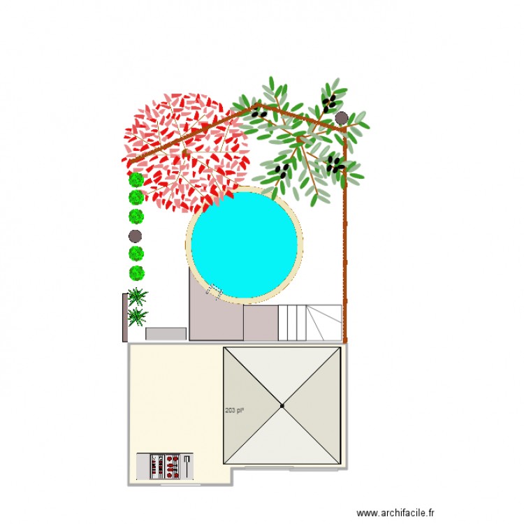 Cours Piscine. Plan de 0 pièce et 0 m2