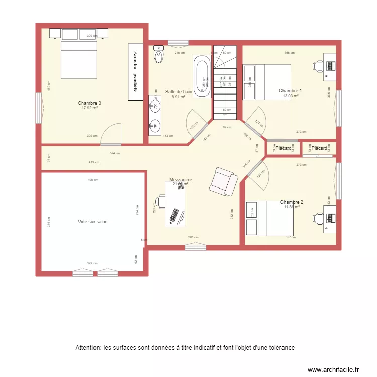 BI 1445 &eacute;tage. Plan de 