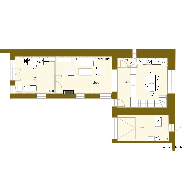 Bourg13. Plan de 17 pièces et 236 m2