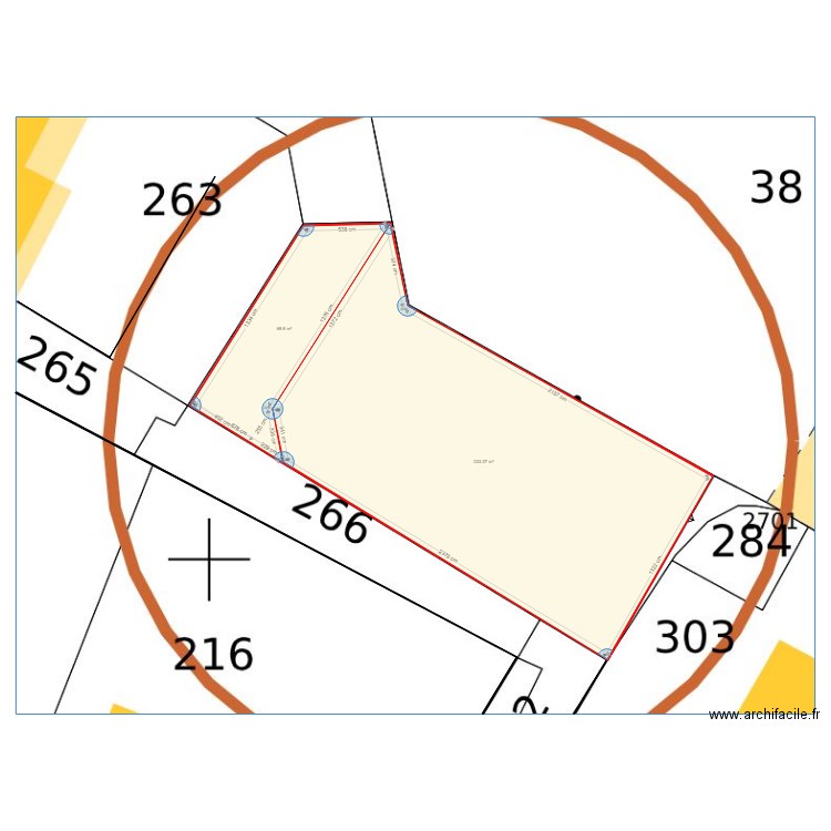 esposito terrain. Plan de 17 pièces et 883 m2