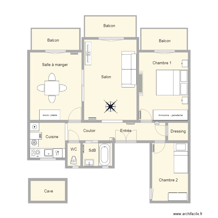 45 Convention meublé. Plan de 0 pièce et 0 m2