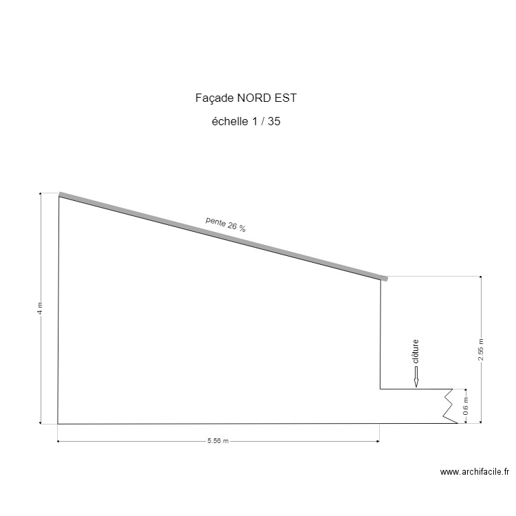 Façade SUD OUEST. Plan de 0 pièce et 0 m2