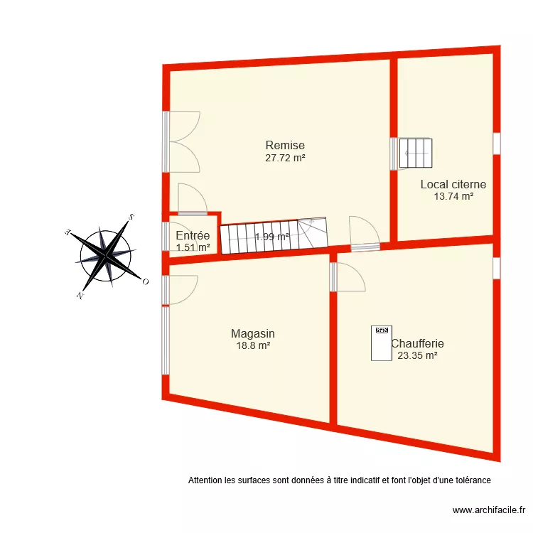 BI 4751 RDC non c&ocirc;t&eacute;. Plan de 